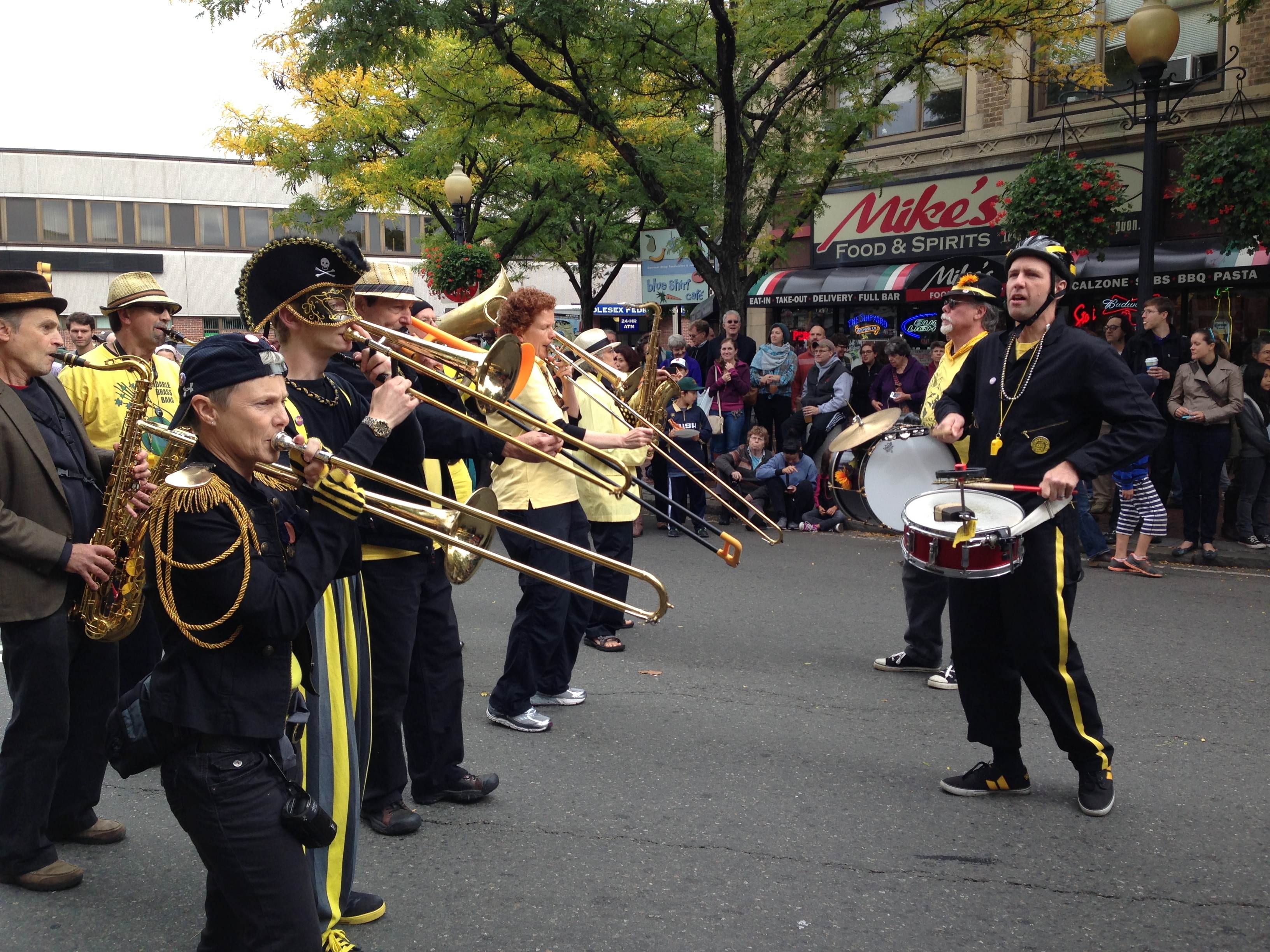 The EBB marching in a parade at HONK!