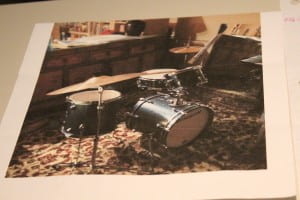 Picture of the drum kit the little girl got
